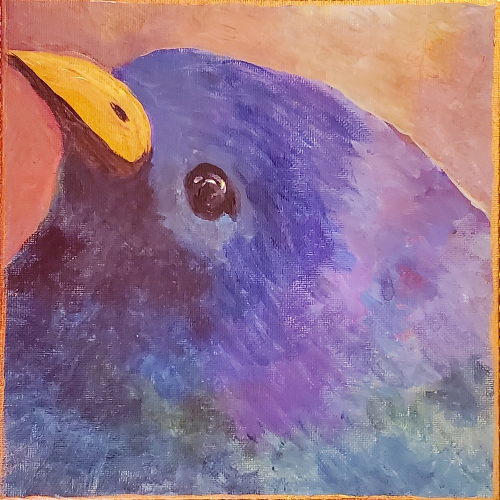 Commissioned mixed media original, 8"x8" canvas